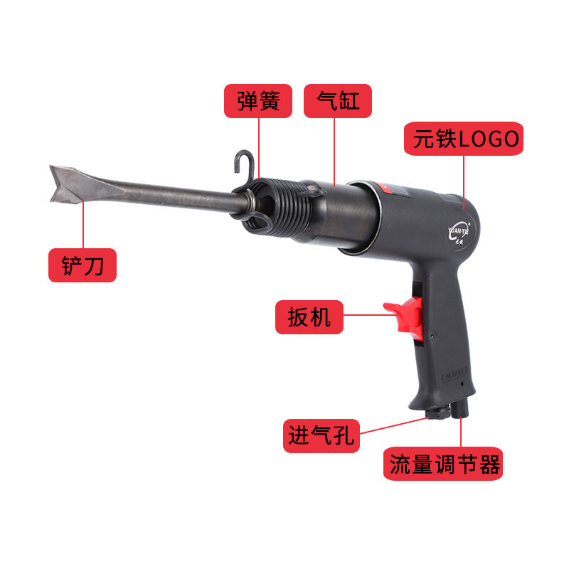 元铁YT-7622气铲气动风铲刀气锤风镐气镐气锹工具150190250荣鹏