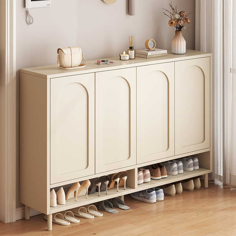 奶油鞋柜家用门口2023新款爆款楼道门厅玄关柜一体入户室内收纳柜