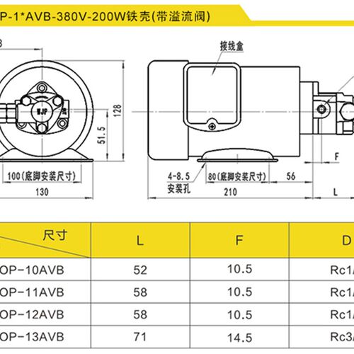 润滑油泵电机组 TOP12 13A三角形摆线泵配1/4HP(0.19KW)电机