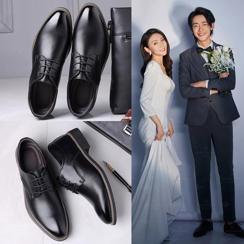 2021款新郎结婚拍婚纱照礼鞋秋天英伦商务休闲皮鞋男士配西装伴郎