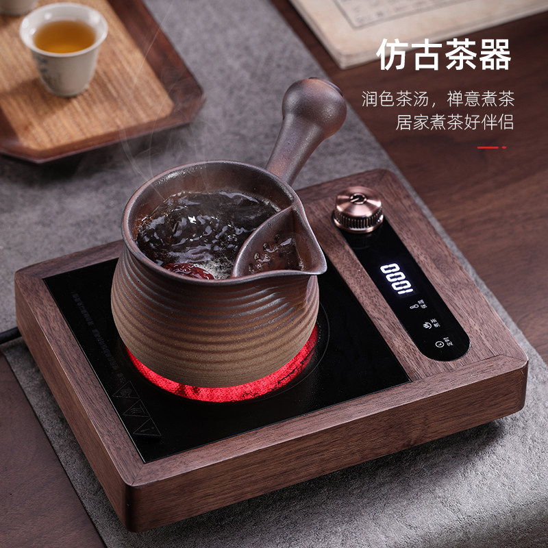 中式陶罐侧把煮茶壶电陶炉套装A 罐罐茶云南烤奶罐室内围炉煮茶
