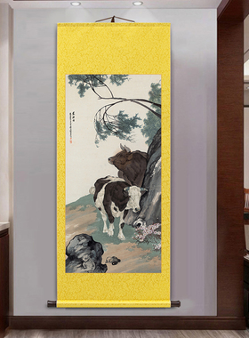 刘奎龄上林春色图名家国画花鸟卷轴挂画中式客Q厅装饰画竖版玄关