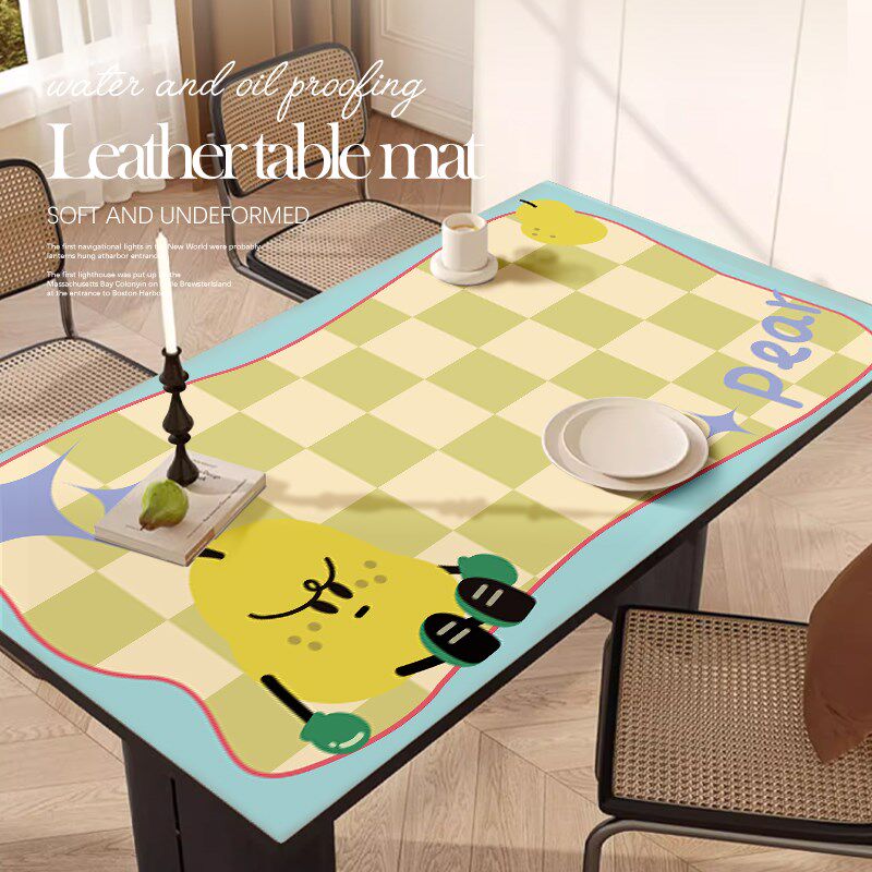 桌布现代简约风长方形防水防油防滑耐高温L皮革客厅茶几餐桌垫台