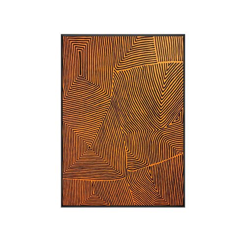橙光 现代抽象橙色线条大幅画客厅沙发I背景墙装饰画入户玄关壁画