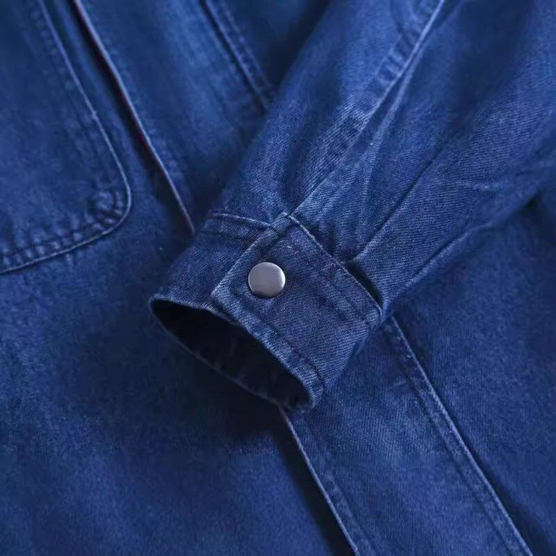 源头涤棉牛仔服工作服套装长袖工服F吸湿透气耐磨焊工劳保服可印