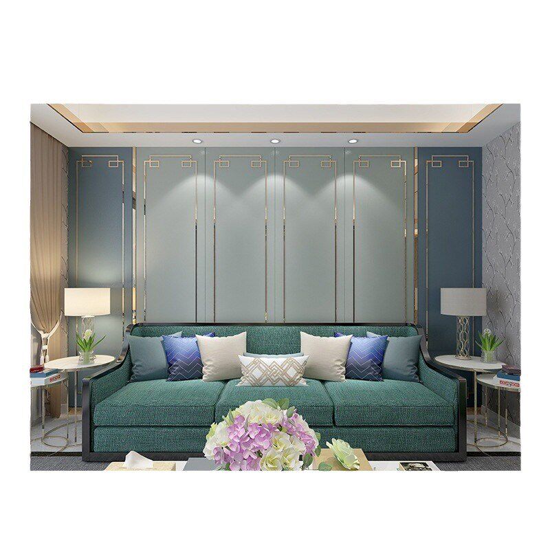 硬包电视背景墙i 酒店客厅影视墙装饰卧室软包 不锈钢背景墙壁画