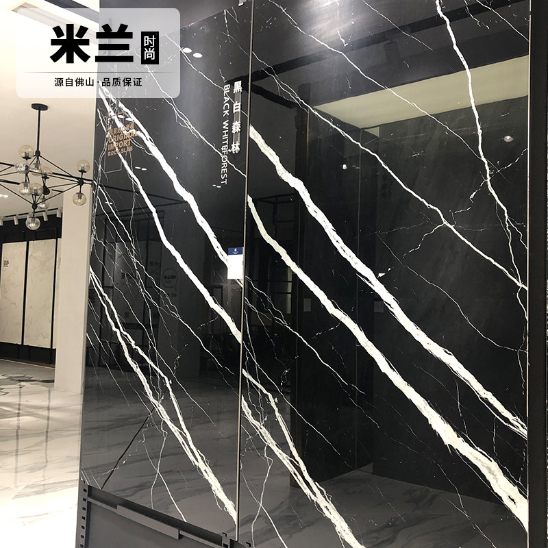 瓷砖岩版1200X2400客厅别墅背景墙瓷砖地O砖连纹大理石大板瓷抛砖
