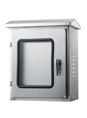 不锈钢201配电箱室内外3u04双层门箱按钮控制箱双开门电控箱动力