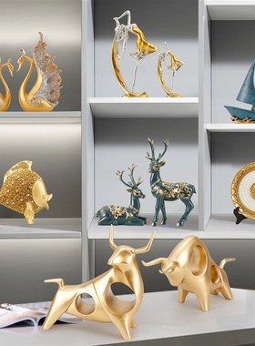 酒柜装饰品摆件创意简约s家居客厅电视柜轻奢玄关进门小工艺品