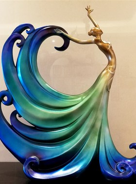 欧式孔雀舞女客厅玄关酒s店别墅会所大型装饰摆件 样板房软装饰品