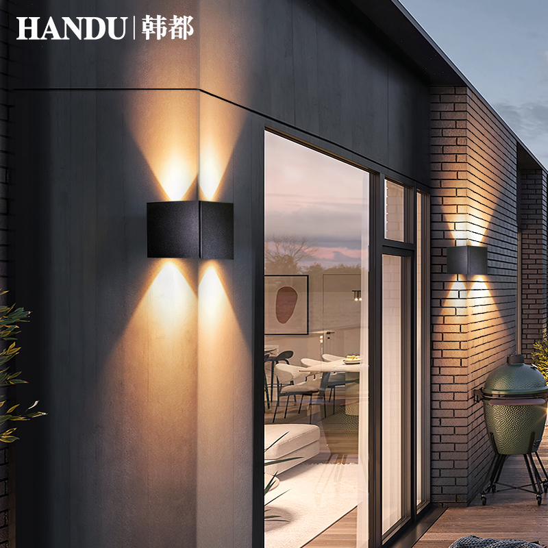 户外壁灯太阳能洗墙灯别墅庭院灯围墙壁灯阳O台花园外墙灯拐角灯