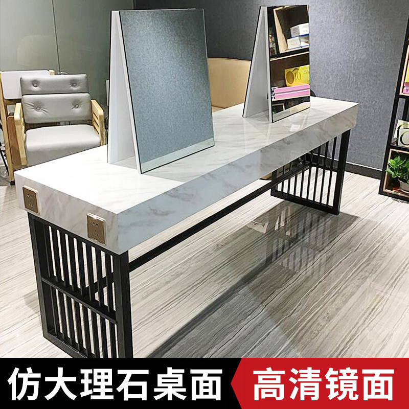 美发店烫染台发廊专用美发镜台欧式简约理发镜台四面烫染桌理发店