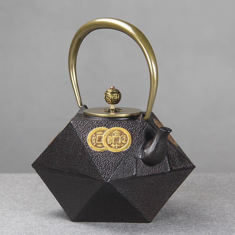 B-1200ml源滚滚铸铁壶手茶工养生铁壶壶壶茶具复古铁茶财茶室茶道