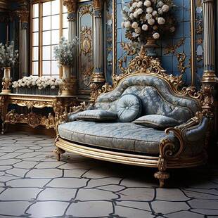 墅欧式实木雕花CKY沙华发法式奢布艺沙发组别客厅金箔家合具