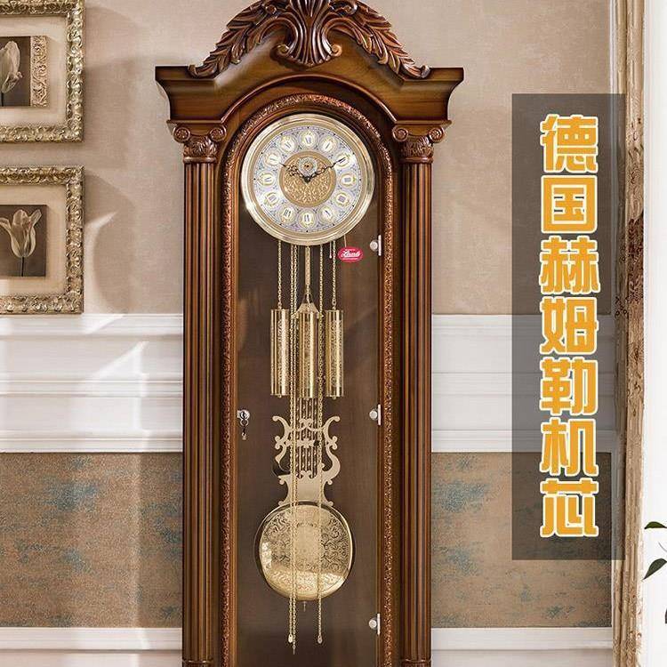 德国姆勒机芯欧式麦太保落地钟豪花华客厅木机械座钟实雕立钟古垒