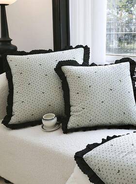 全纯棉抱花边抱枕被办公室午休小被子午睡休闲毯黑车KBF载枕子被