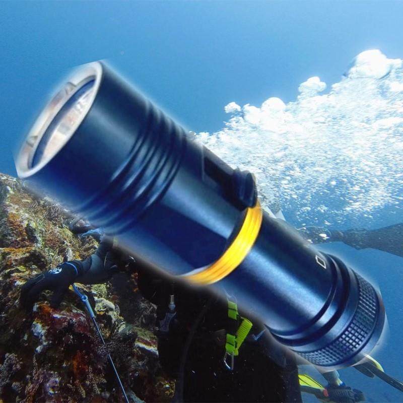 手防水电筒PDV-F770白潜水光夜灯黄光潜電筒赶海手电2500流明打捞