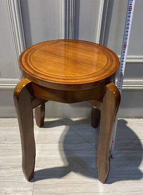 实木圆现凳木凳子家用代简约中圆凳子板凳可凳RZP叠餐桌凳餐椅式