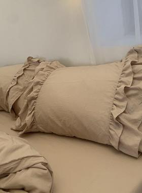 公主风水洗棉皱皱纱QMN床四.件套被18上女孩床单套学生宿舍三件套