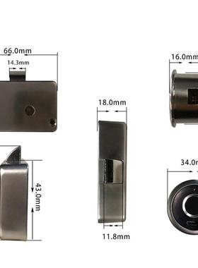 公桌抽屉指纹锁储办物箱智能锁衣帽柜密码DYL10锁带匙纹备抽指屉