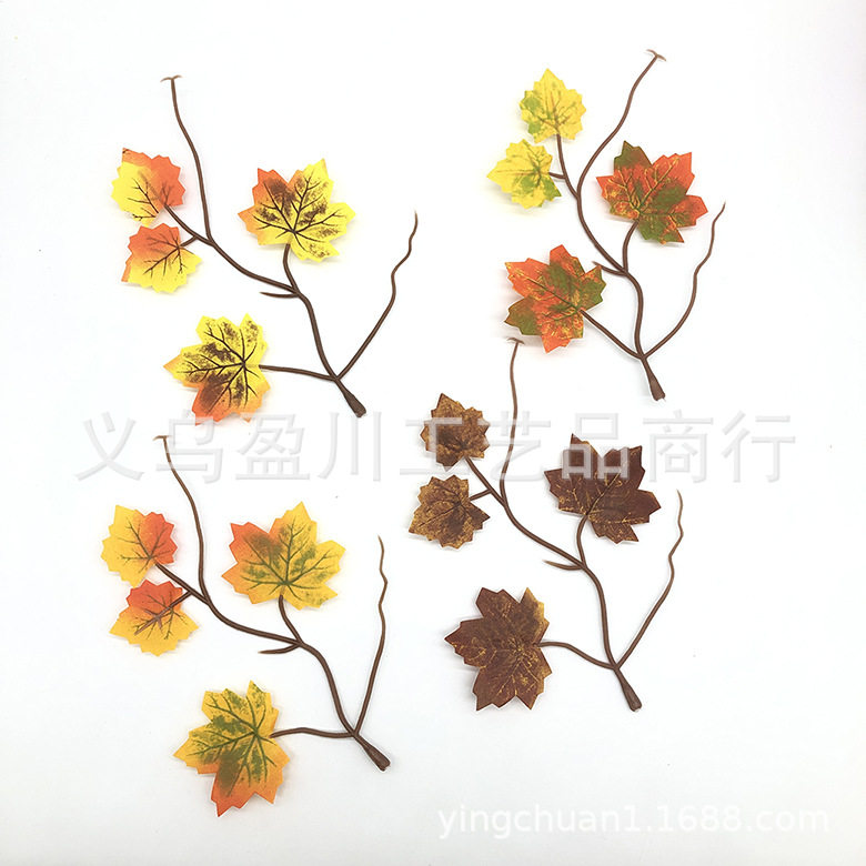 仿真南瓜藤叶花环壁挂配件批发