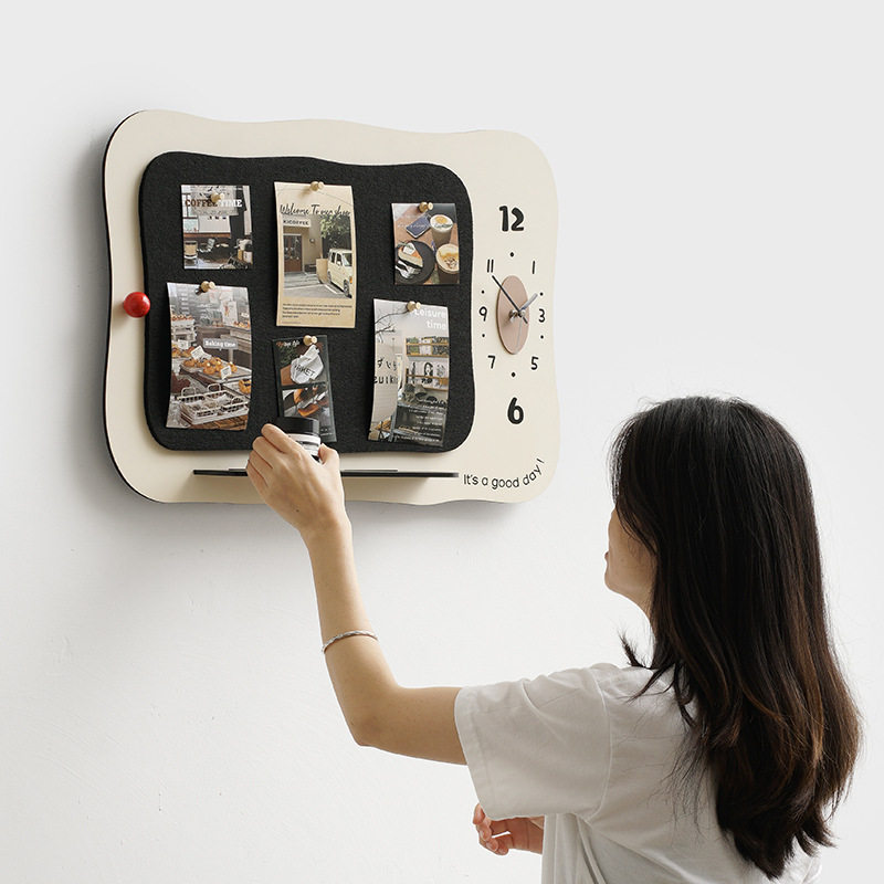 WOZOOM屋准毛毡板展示板拍立得卧室照片墙客厅挂钟装饰创意留言板