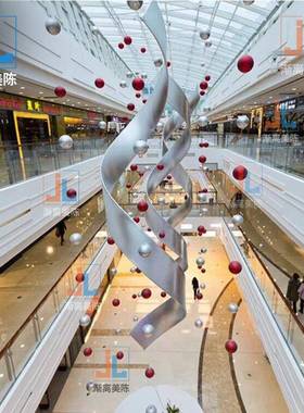 夏季夏顶天美陈4s店螺大型商KEU场中庭吊酒店大厅天井吊开饰业旋