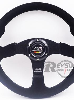 限磨砂方向盘14寸无技小车通用方盘赛车喇叭改装竞翻皮536向方向