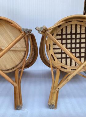 藤椅单人靠背椅台老人腾编织阳天然真58320藤休椅闲椅客厅藤椅三