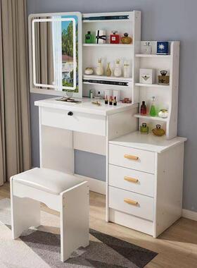 可梳推拉子带灯小妆台卧室户OUK型化妆台网红简易迷你多镜功能化