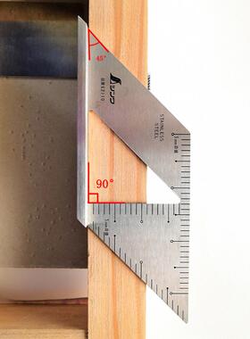 亲测定工厂用4c5度90度和角尺15409m反面同刻度不锈钢尺直角62006