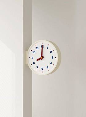时尚极简时钟表挂钟客2厅205款复古钟时钟转角双面TSC1-1挂新钟挂