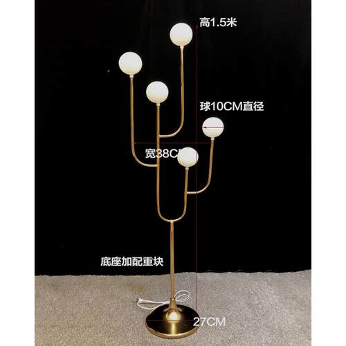 新款婚庆道具发光路引婚灯奶白圆球路镀引电铁艺架迎礼舞台宾QIP