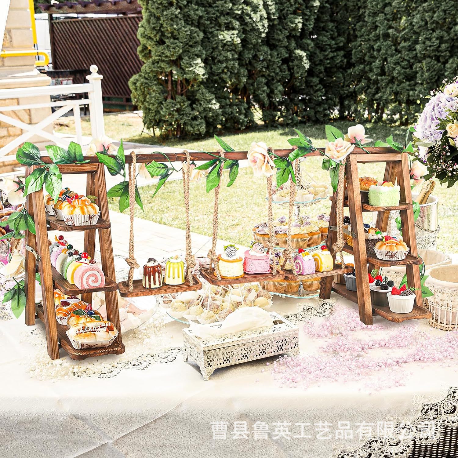 创意木质不规则多层寿司甜点托盘