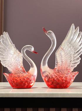 现代奢高档电视柜天轻鹅摆件酒柜装饰品客关厅桌面玄工tb-90554马