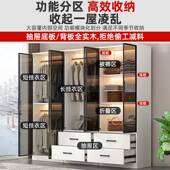 简易衣柜家用卧房室出租用新款 玻璃物XLG门储子实木柜可定收纳大