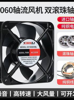 机柜电箱散热流风扇H1PSZ8060HBLX2轴20V38C0V风机18M铜芯大风量