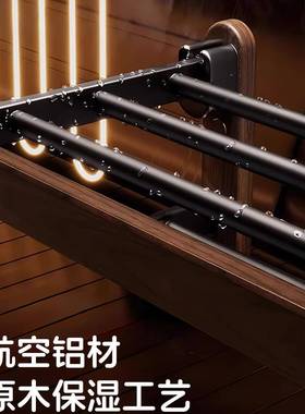 RGD胡桃木巾毛巾卫生间免打孔浴室置物架厕架所挂毛巾挂架杆浴架