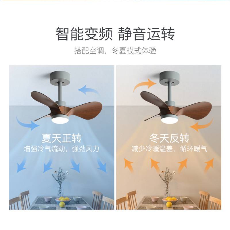 餐厅卧室风扇灯阳台过道小型吊扇灯厨房儿童书房静音迷你风扇吊灯