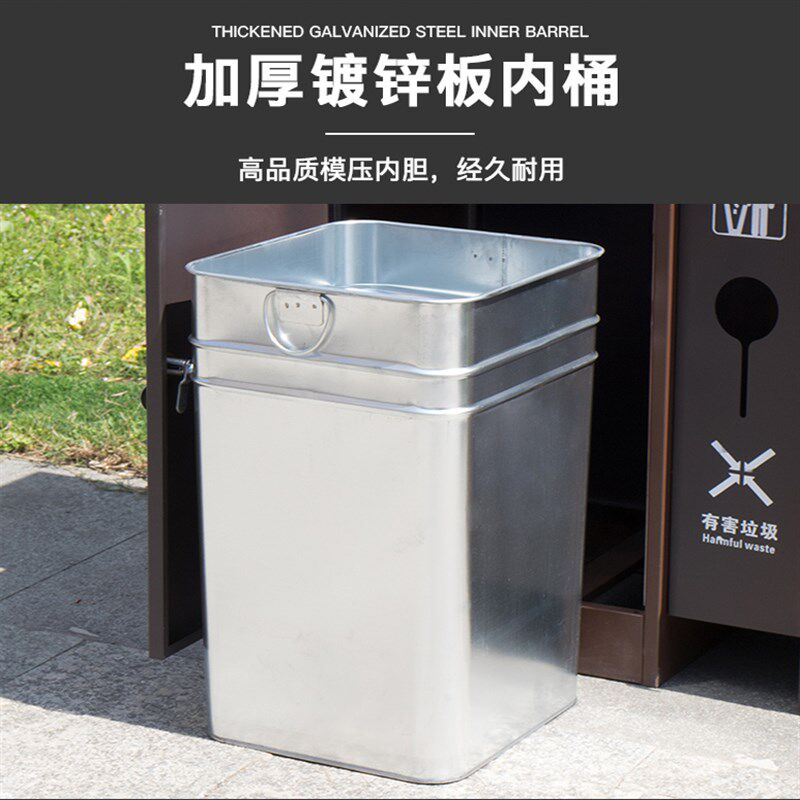 户外景区垃圾桶镀锌板市政公共z场所果皮箱公园分类大号加厚垃圾