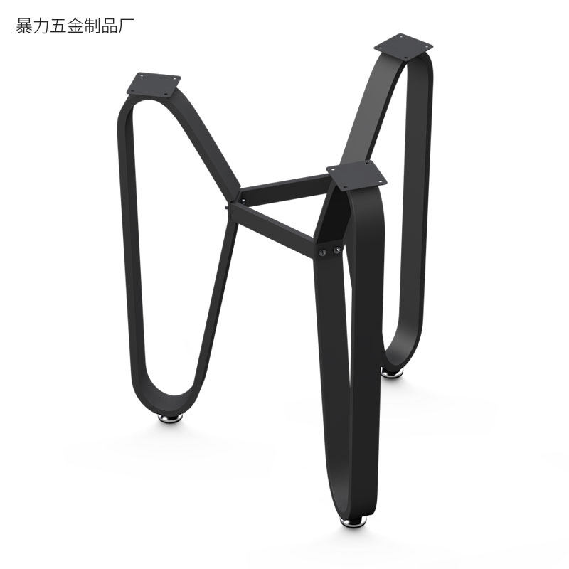 铁艺桌腿支架金色茶几岩s板大理石瓷砖圆桌架边几台脚三角洽谈底