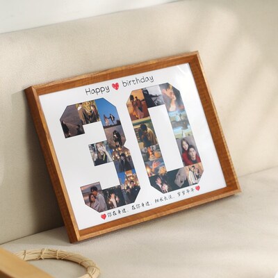 相框照片30定制diy二十岁纪念礼品生日数字5情侣结婚周年相册摆台