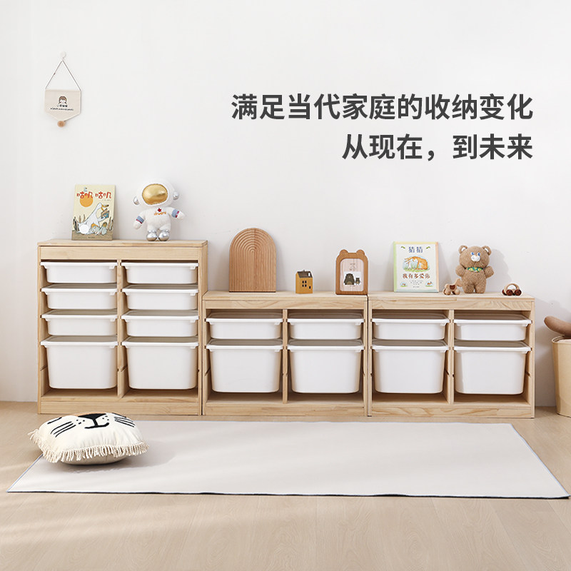 玩具收纳柜客g厅靠墙宝宝置物柜幼儿园玩具柜全实木儿童玩具收纳