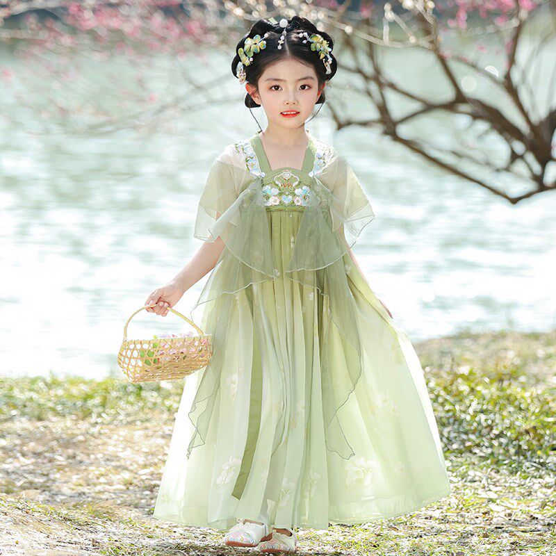 汉服女童古装夏季连衣裙2025超仙儿童新款仙女薄款古风唐装公主裙