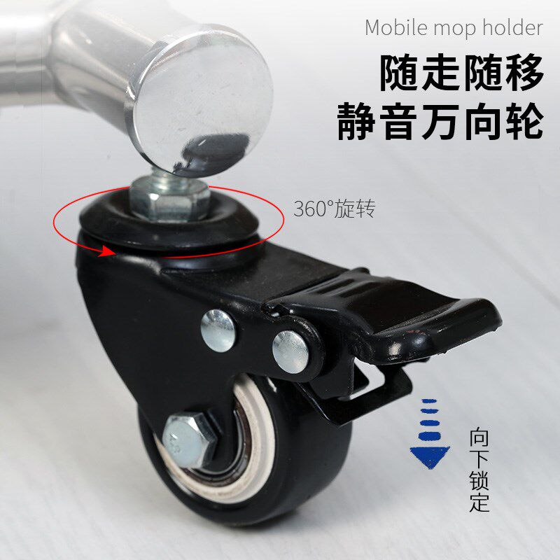 拖把架神器学校工厂不q锈钢可移动落地式沥水置物架挂钩卫生间收