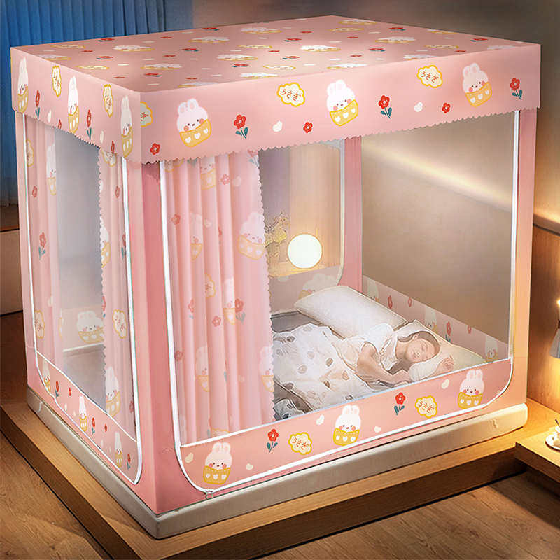 遮光床帘蚊帐f家用卧室新款帘子床幔床围挡布蒙古包遮挡帘防摔儿