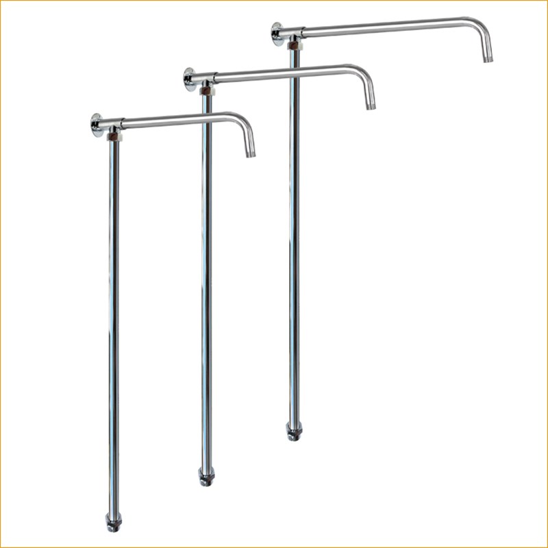 加长不锈钢淋浴花洒浴池洗浴弯管直管铜三角座套装澡堂莲蓬头