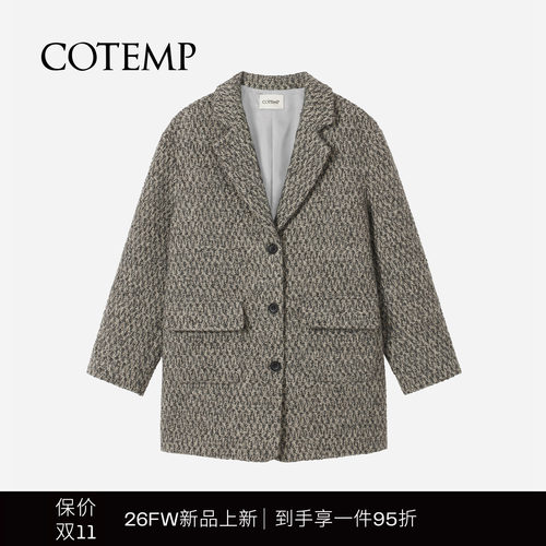 COTEMP凯恩花呢中长西装外套