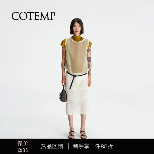 COTEMP新款薄透圆领罩衫
