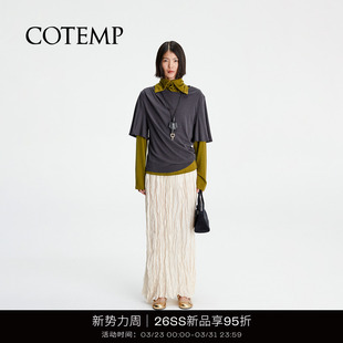 索亚垂坠圆领短袖 COTEMP 26SS新款 TOP T恤上衣女 ZORYA